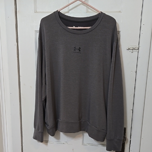 Under ARMOUR Womens RIVAL Terry Gradient Crew Grey Size 2X - Picture 1 of 6